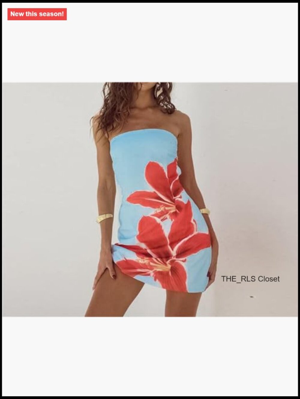 Strapless Floral Bodycon Mini Dress Sleeveless Backless Club Night Out Y2K - Picture 4 of 7